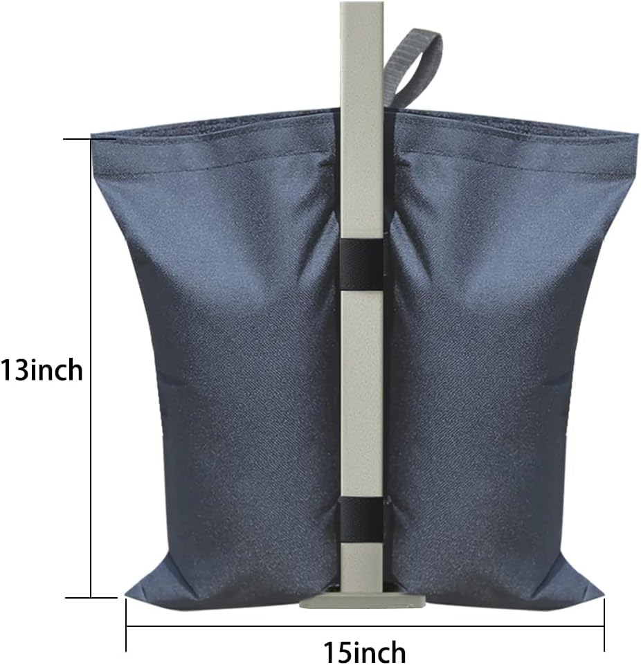 Eurmax USA 130LBS Weight Capacity Pop up Gazebos Weights Sand Bags for Pop up Canopy Tent Pergola Outdoor Instant Canopies, 4-Pack (Without Sand) Grey - color: Gray, size: Double Pocket