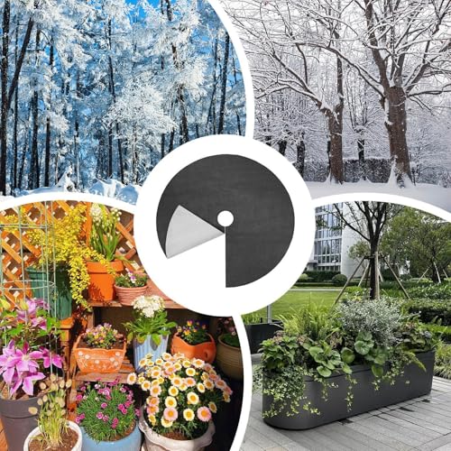 Tree Mulch Ring - Root Protection Ground Cover Mat with Fixing Nails, Duraable Temperature-Resilient Garden Landscaping Barrier | Outdoor Lawn Flowerbed Farm Yard Fence Soil Moisture Control - color: Black 42cm