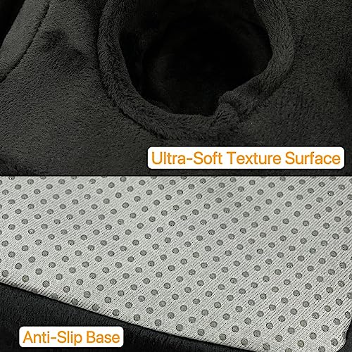 Couch Cup Holder Pillow, Couch Drinks Remotes Holder for Center of Couch, for Sofa, Bed, RV, Car (Black) - color: Black