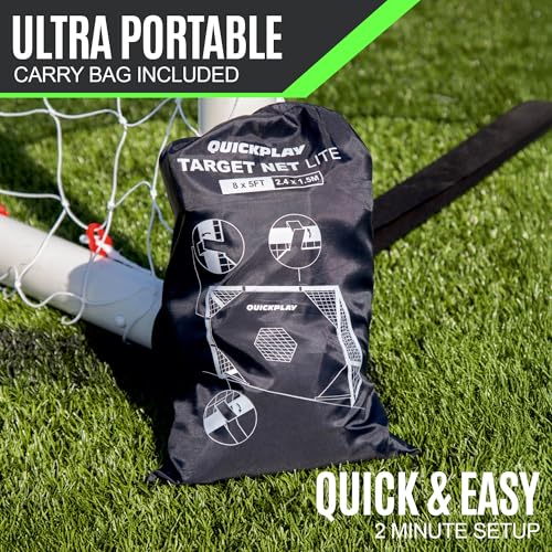 QuickPlay Target Net Lite Soccer Target Net - 5-Zone Shooting Trainer for Backyard & Club Practice - Easy Setup Soccer Training Equipment for Kids to Adults - Durable Mesh for Home Soccer Training - style: 12 x 6'