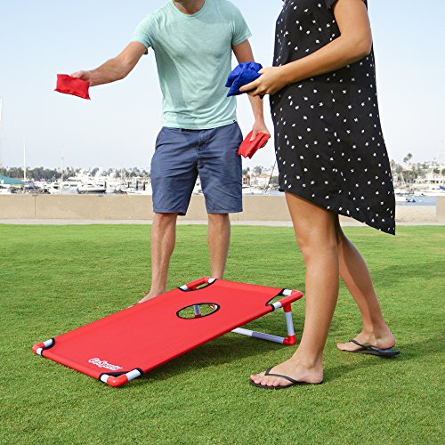 GoSports Portable Cornhole Game Sets – Premium Outdoor Lawn or Beach Toss Game - style: Red & Blue