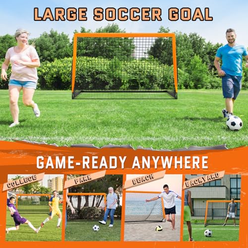 KTRIO 6x4 ft Soccer Goal for Backyard, Portable Soccer Net, Large Foldable Soccer Goals with Carry Bag for Kids Youth Teens Sports - style: Modern