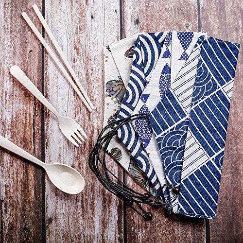 5 Pcs Straw Carrying Pouch Kit, Reusable Chopstick Case, Portable Utensil Travel Case Bag for Stainless Steel, Glass, Silicone, Bamboo, Cleaning Brush, Safety ＆ Impact Resistance, Christmas Gifts