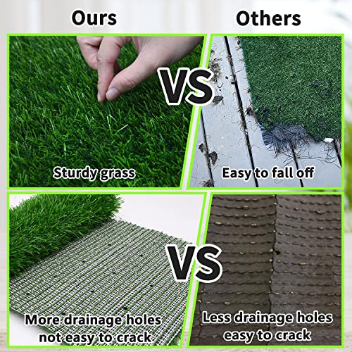 Grass Pad for Dogs 39.3 x 31.5 Inches Fast-Drain Artificial Grass for Pets Potty Training, Easy to Clean Fake Grass for Dog Indoor Outdoor Use(1 Pack) - size: 39.4x31.5 Inch