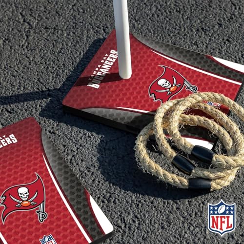 Solid Wood NFL Quoits Set with Direct Print HD Team Graphics – Tailgate Ring Toss Game – Great Gift for Any Football Fan! Ring Toss Family Outdoor Games for The Beach