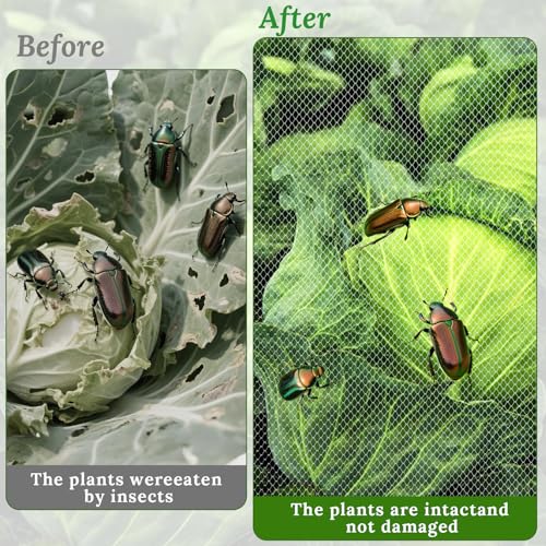 2 Pack Garden Netting for Raised Beds, 4.3x2FT Durable Ultra Fine Mesh Plant Covers with Drawstring to Keep Small Animals Pest Out,Raised Bed Bird Barrier Screen for Protecting Fruits Vegetables Crops
