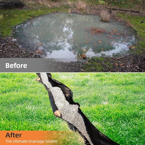 Towallmark Geotextile Landscape, 4ft x 50ft & 6oz Geotextile Fabric, PP Drainage 350N Tensile Strength & 440N Load Capacity, for Driveway & Road Stabilizationr, Erosion Control, French Drains - size: 4ft x 50ft & 6oz