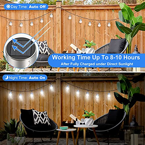 12Pack Outdoor Hanging Solar Lights - Solar Powered Crackle Glass Ball Lights Waterproof Tree Hanging Outdoor Globe Lights with Hook for Garden Balcony Patio Christmas Party Decoration, Daylight White - color: Daylight White
