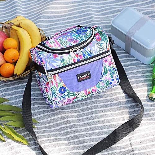 Lunch Bag insulated Lunch Box Cooler Bento Bags for Work with Adjustable Strap - color: 7L Pink 005