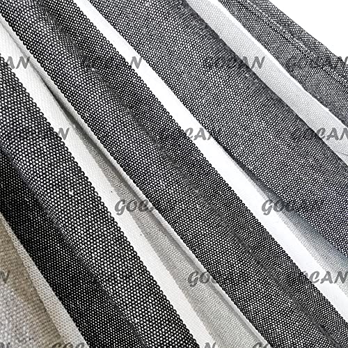GOCAN Brazilian Double Hammock 2 Person Extra Large Canvas Cotton Hammock for Patio Porch Garden Backyard Lounging Outdoor and Indoor (Gray Stripe) - color: Gray Stripe, size: XX-Large