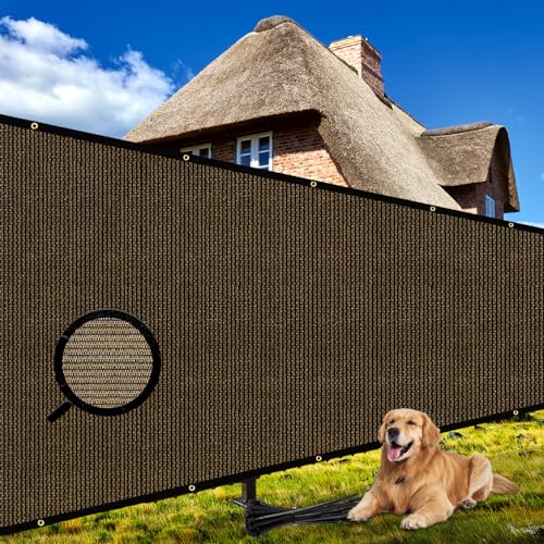 Shade&Beyond 4' X 50' Customized Size Privacy Screen Fence 170 GSM Fencing Mesh Shade Net Cover for Wall Garden Yard Backyard Indoor Outdoor Home Decoration, Brown - color: Brown, size: 0 4' x 5 0'