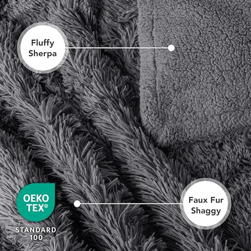 PetAmi Waterproof Dog Blanket for Couch, Bed & Furniture,Reversible Sherpa & Faux Fur Pet Blanket, Leakproof Pet Blanket for Large Dog Cat, Washable Soft Calming Sofa Protector Throw (60x80, Gray) - color: Grey, size: X-large (60x80)