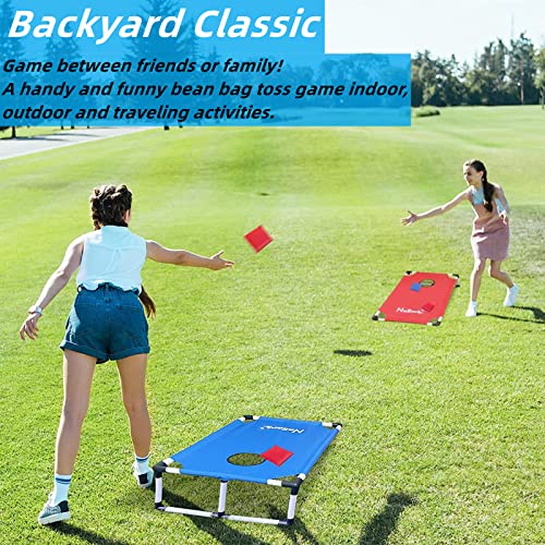 Portable Cornhole Set with 2 Collapsible Cornhole Boards, 8 Cornhole Bean Bags and Carrying Case for Yard Toss Game, Indoor Outdoor Camping Games for Family Parties (3 x 2-feet) - color: Framed Flag