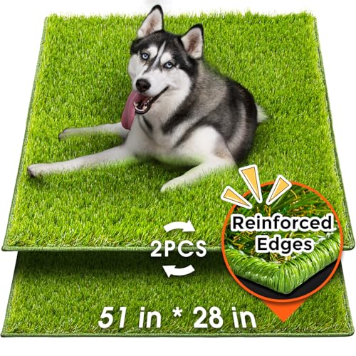 Hompet Artificial Dog Grass Pad for Dogs, 51"x28", Easy to Clean with Drainage Holes - size: 51 x 28"