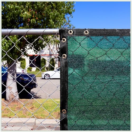 ColourTree Customized Size Fence Screen Privacy Screen Green 4' x 6' - Commercial Grade 170 GSM - Heavy Duty - Cable Zip Ties Included - color: Green, size: 4' x 6' Custom Made Size