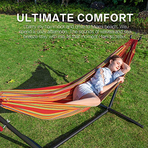 PNAEUT Hammocks and Stand Double (Red) - color: Red