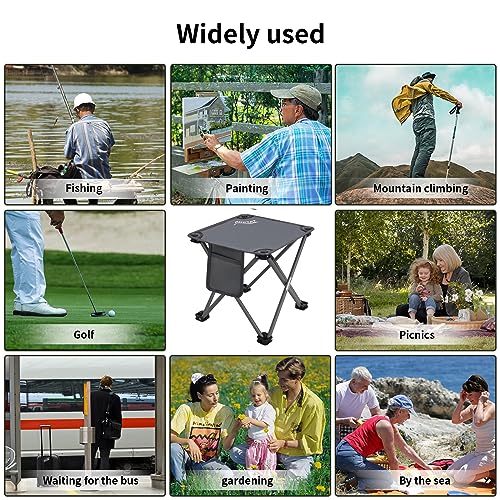 Roptat 2 Pack Camping Stool,Portable Folding Compact Lightweight Stool Seat for Camping Fishing Hiking Gardening Outdoor Walking Backpacking Travelling and Beach with Carry Bag (Grey) - color: Grey