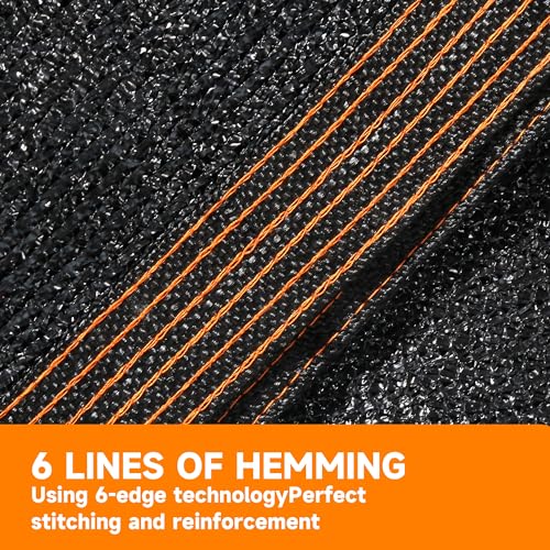 90% Shading Rate 12'x20' Black Shade Cloth,UV Resistant Durable Mesh Tarp with Grommets&Reinforced Edges, Shade Net Using for Plants Cover, Greenhouse, Dog Kennel, Patio, Chicken House - size: 12'x20'