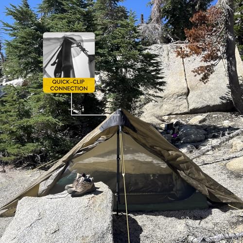 LANSHAN Ultralight Tent 3-Season Backpacking Tent for 1-Person or 2-Person Camping, Trekking, Kayaking, Climbing, Hiking - color: 1-person, khaki
