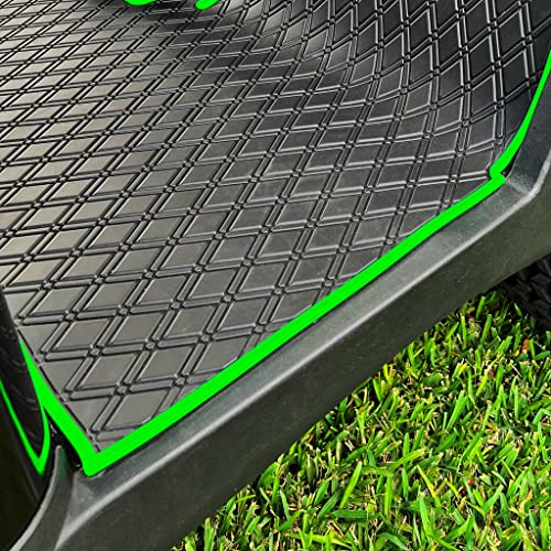 Xtreme MATS Yamaha Compatible Golf Cart Mat, Full Coverage Golf Cart Floor Liner Mat - Compatible with Yamaha Adventurer (2007-2017), G29, YDR, & Drive (Gen1) Models Only - Black with Green Trim - color: Green Trim, size: Drive/G29