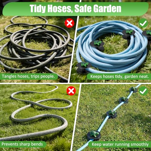 6 Pcs Turtle Garden Hose Guide Stakes, 8.7" Heavy Duty Cast Iron Hose Guide for Garden, Metal Water Hose Guide, Rustproof Decorative Hose Guides for Outside Flower Beds, Lawn & Plant Protection - style: Turtle