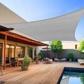 Shade&Beyond Shade Sail 24'X24' Rectangle Light Grey Breathable UV Block Outdoor Canopy for Backyard Patio Pergola Garden Deck(We Make Custom Size)