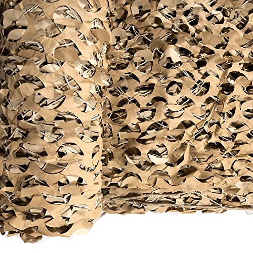 CamoSystems Reinforced Camouflage Netting | 3D Camo Nets, Waterproof & UV Protection, Silent Rip-Stop Fabric - color: Desert - Light Tan/Tan, size: 5' x 22' (Side Cover)