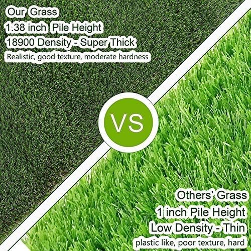 Petgrow Customized Sizes Artificial Grass Turf 3FTX10FT(30 Square FT) - Indoor Outdoor Garden Lawn Landscape Balcony Synthetic Turf Mat - Thick Fake Grass Pet Pad - size: 3 x 10 Feet
