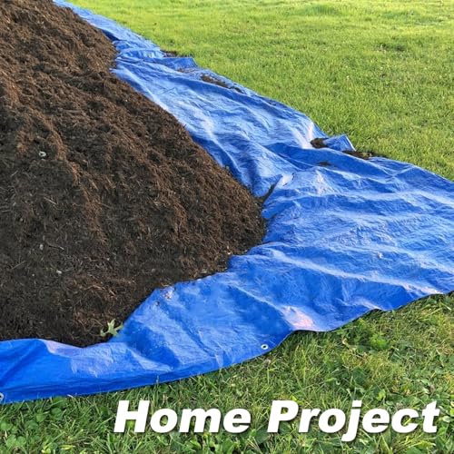 Tarps Waterproof 8x10 Feet, 4 Pack Heavy Duty Green Tarp Cover 8 Mil Thick, Resistant Plastic Tarpaulin with Metal Grommets, Outdoor Tent Cover for Emergency Rain - color: Green-8mil, size: 8'x10' 4pk