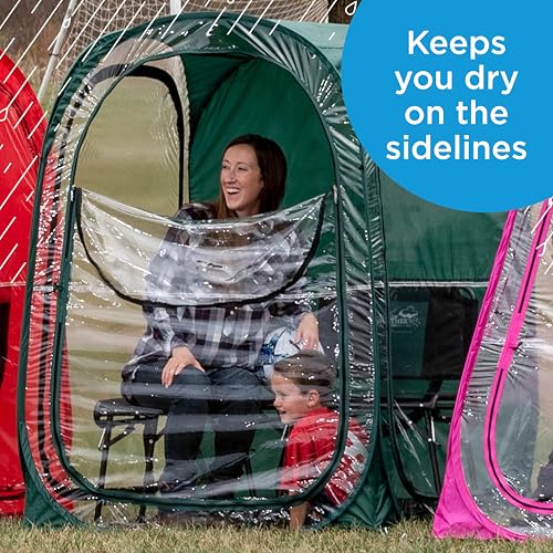 WeatherPod® Pop-Up Sports Tent 1-2 Person – Instant Setup MyPod™ Original Shark Tank All-Weather Pod Shelter for Outdoor Sports, Rain, Wind & Cold - color: Red, size: X-Large
