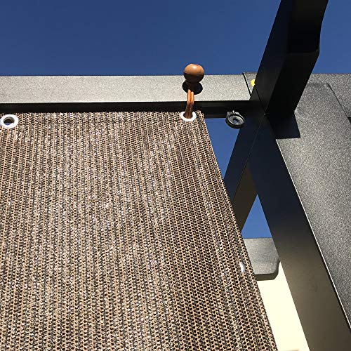 Alion Home Sun Shade Privacy Panel with Grommets and Hems on 4 Sides for Patio, Awning, Window, Pergola or Gazebo - Mocha Brown (8' X 26') - color: Mocha Brown, size: 8' x 26'