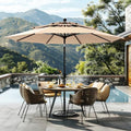 Sophia & William 10ft 3 Tier Auto-tilt Patio Umbrella,Wind Resistent,Outdoor Patio Umbrellas Double Vented Umbrella with Crank for Pool Garden Backyard, Beige - color: Beige