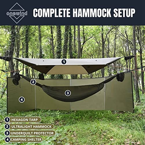 Onewind Camping Windbreak, Versatile Wind Blocker Light Water Proof Silnylon Camping Windscreen, Outdoor Windshield for Winter Hiking Beach Backpacking and Picnic, 19.7"*55", No Poles Included - style: Without Poles
