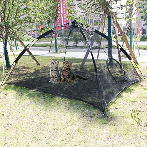 Portable Large Pop Up Pet Cat Tents Enclosures for Outside Patio - color: Black-Standard