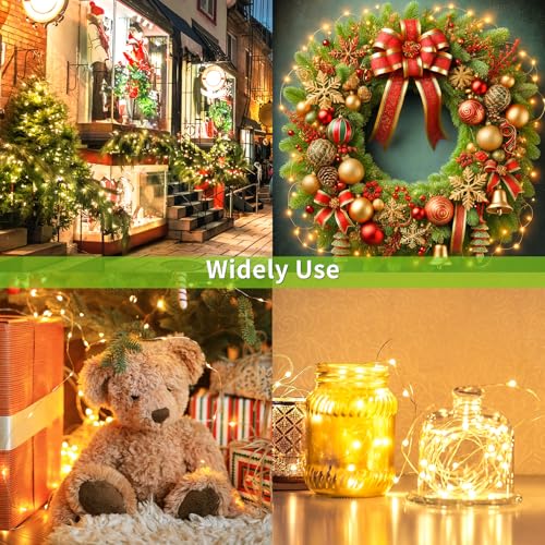 2 Pack Solar Fairy Lights Outdoor, 33 Feet 100 LEDs 8 Modes String Lights for Outside, Waterproof Solar Outdoor Light for Patio Yard Christmas Tree Halloween Wedding Party Decorations, Orange - color: Orange, size: 2 Pack 100 LEDs
