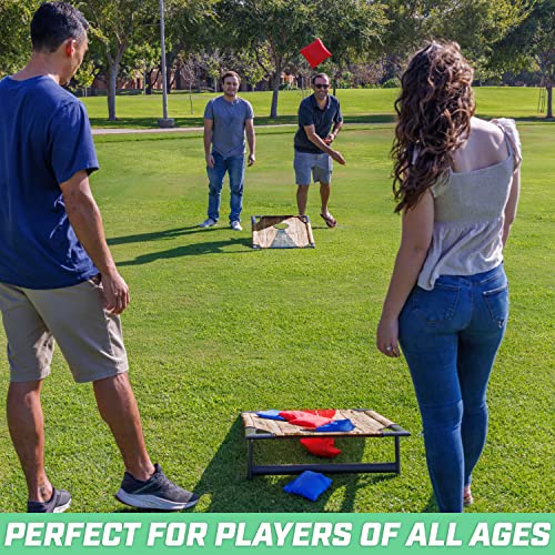 GoSports Portable Cornhole Game Sets – Premium Outdoor Lawn or Beach Toss Game - style: Rustic