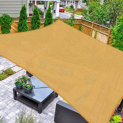 AsterOutdoor Sun Shade Sail Rectangle 16' x 16' UV Block Canopy for Patio Backyard Lawn Garden Outdoor Activities, Sand - color: Sand, size: 16' x 16'