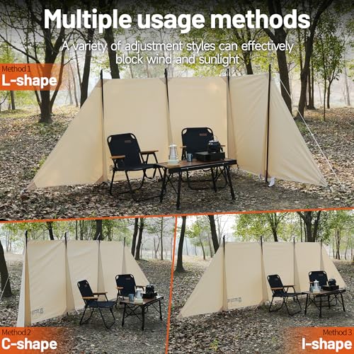 Himalaya Camping Windbreaks Privacy Fence Stove Windshield Shelter Wind Screen Windproof Multifunctional Portable Lightweight for Outdoor Camping (Pearl White)