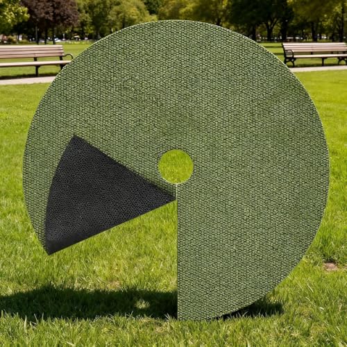 Tree Mulch Ring - Porous Growth, Permeable Shield Disc, Breathable Foundation Plate, Circular Underlay Layer | Effective Farm Maintenance Tool for Fence Farm & Professional Forestry Care - color: Green