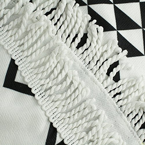 Violet Mist Microfiber Beach Towels Oversized Round Tie-Dye Beach Blanket Sand Free Quick Dry Hippie Boho Circle Bath Towel Absorbent Bohemian Meditation Rug Yoga Mat Throw Fringe Tapestry 60" CR - color: White and Black2