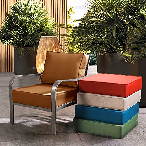 ARTPLAN Deep Seat Outdoor Patio Chair Cushions,2-Piece Seat and Back Cushion Set 24x24x6 and 18x24 Inches,Square, Signal Orange - color: Signal Orange