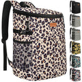 Camping Cooler Backpack 30 45 Cans, Soft Backpack Coolers Insulated Leak Proof Travel Cooler Bag Waterproof Lunch Picnic Beach Work Trip Thermal Bag Drink Beverage Beer Bag Cooler - color: Black Brown Pattern, size: 30 Cans