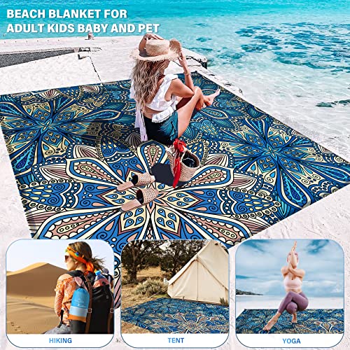 Famstar Beach Blanket Oversized Extra Large 78" X 81",Waterproof Sandproof Beach Blanket 1-7 Adults Lightweight Durable for Travel Camping Hiking Picnic - color: Boha, size: 78" X 81"