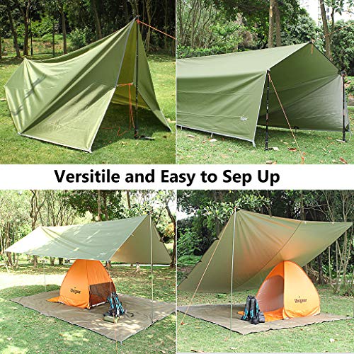 Unigear Hammock Rain Fly Waterproof Tent Tarp,13.1x9.8ft, UV Protection and PU 3000mm Waterproof, Lightweight for Camping, Backpacking and Outdoor Adventure - color: Green, size: 300x400cm