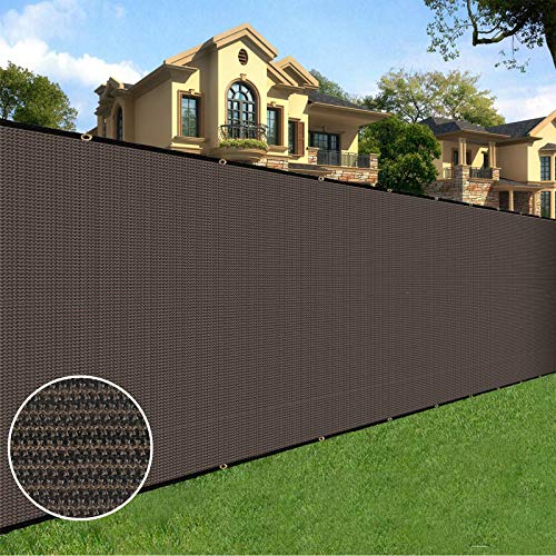 Sunnyglade 6 feet x 150 feet Privacy Screen Fence Heavy Duty Fencing Mesh Shade Net Cover for Wall Garden Yard Backyard (Brown, 6 ft X 150 ft) - color: Brown, size: 6 ft X 150 ft