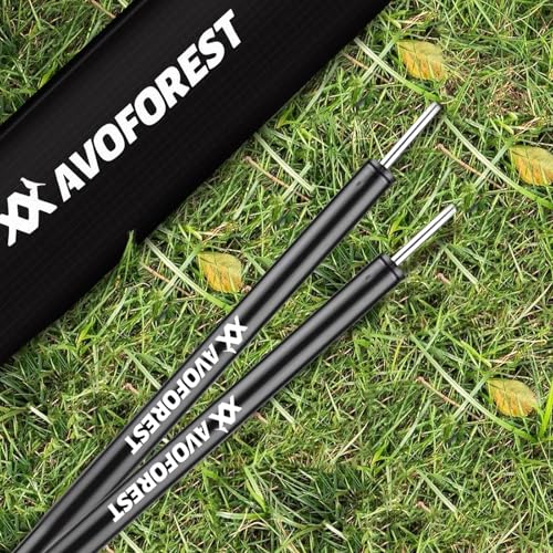 Tent Poles for Tarp, AVOFOREST Camping Tent Tarps Poles Adjustable Camping Accessories 76in Heavy Duty Poles Thicker Tent Pole with a Diameter of 0.65in for Backpacking Hiking Awning - color: 76inch-2pcs