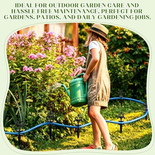 Zonon 6 Packs 12 Inch Garden Hose Guide Stake Heavy Duty Cast Iron Hose Guides Spike Decorative Garden Stakes Protector for Lawn Yard - Keeping Hoses Away from Flower Beds(Elegant Style) - style: Elegant Style