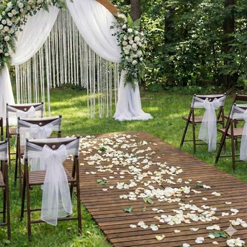 6 FT Roll Out Garden Pathway Straight 2 PCS - Non-Slip Wooden Walkway with Rounded Edges, Instant Outdoor Decoration