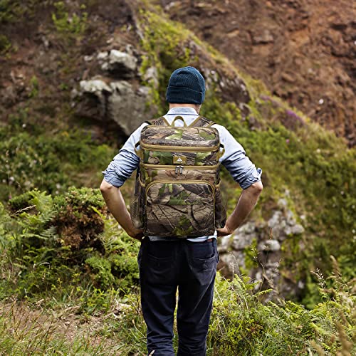 Laripwit Picnic Backpack Cooler - 54 Cans Large Soft Camo Lunch Backpack Bag Insulated Leakproof with Double Deck Compartment - color: Camo