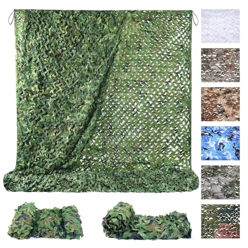 Sposuit Camo Netting - Camouflage Net 10x20 20x20 10x10 5x10 5x20, Military Camo Netting for Hunting Bulk Roll, Camo Tarp Sunshade Net for Party Decorations, Sunshade, Camping Ghillie Netting - color: Woodland, size: 5ft x 13ft(1.5M x 4M)
